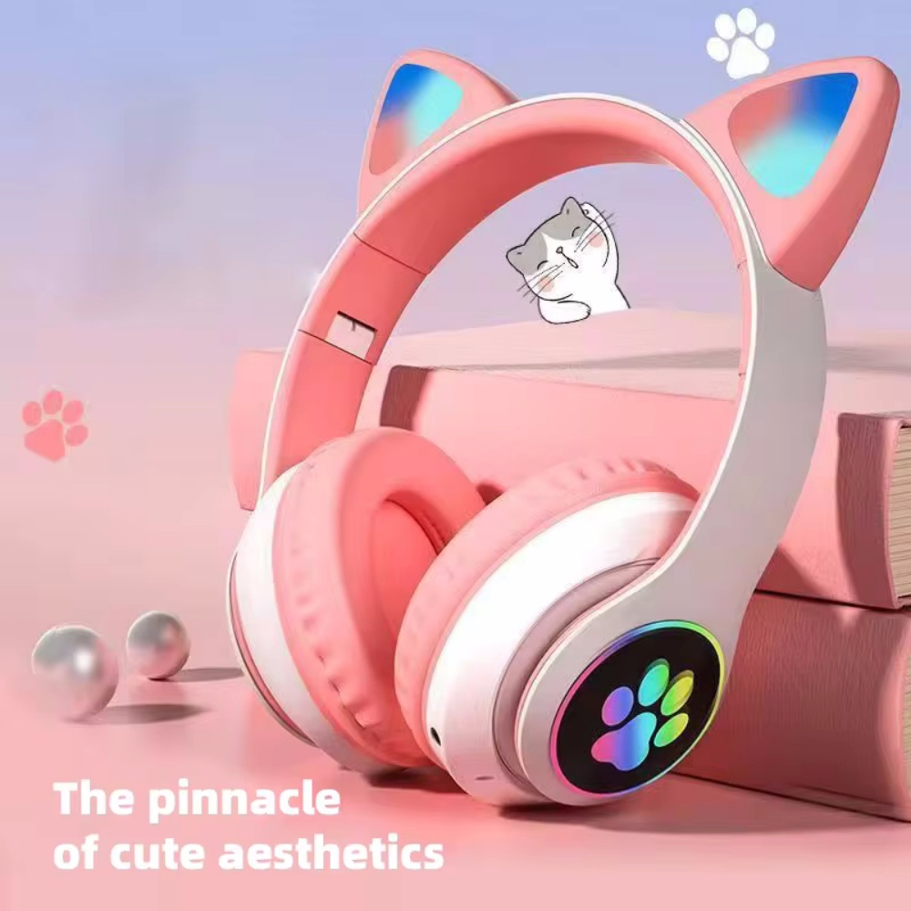 Cat Ear Bluetooth Headset Led - Складные беспроводные Bluetooth-наушники с микрофоном, стерео,