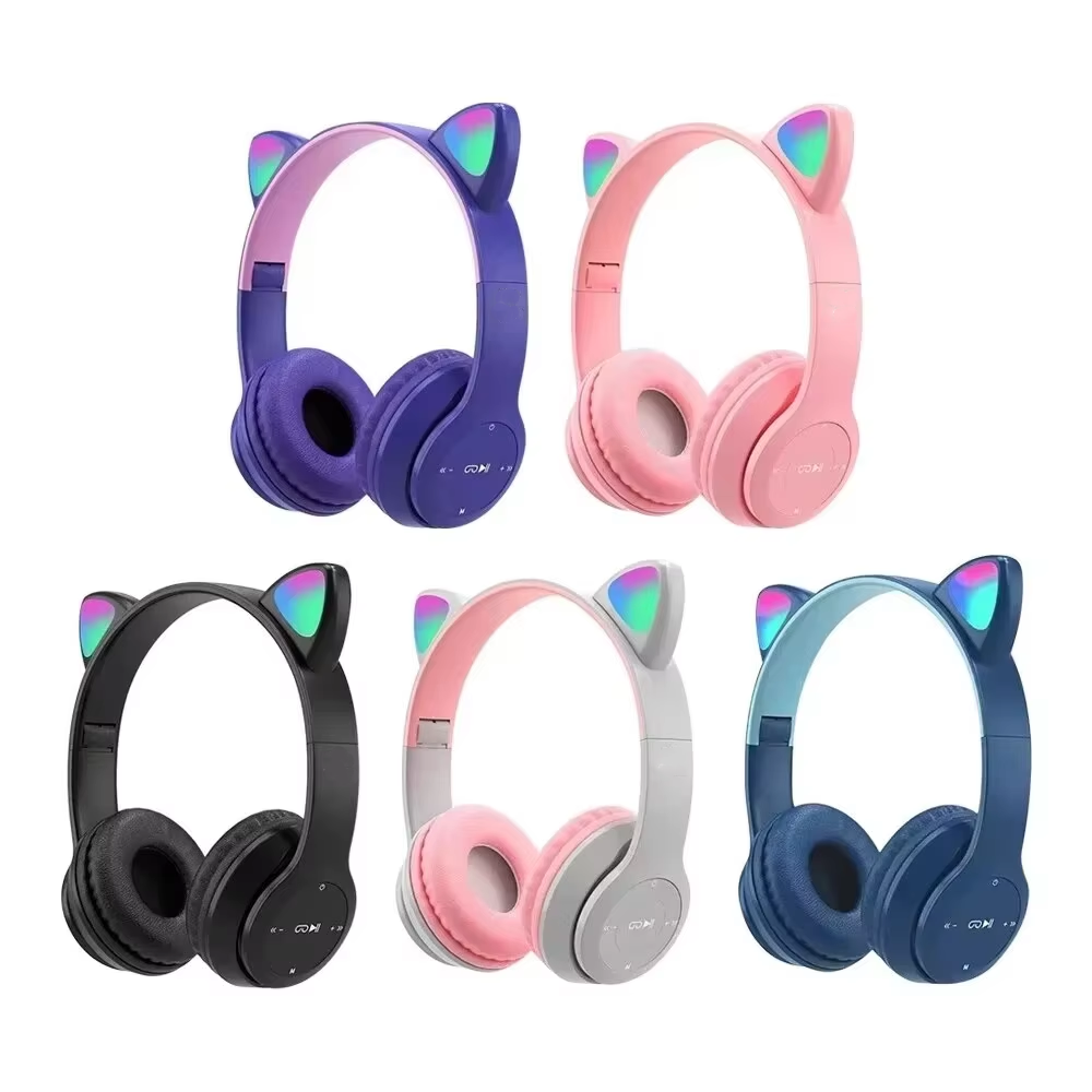 Cat Ear Bluetooth Headset Led - Детские беспроводные игровые наушники P47M с