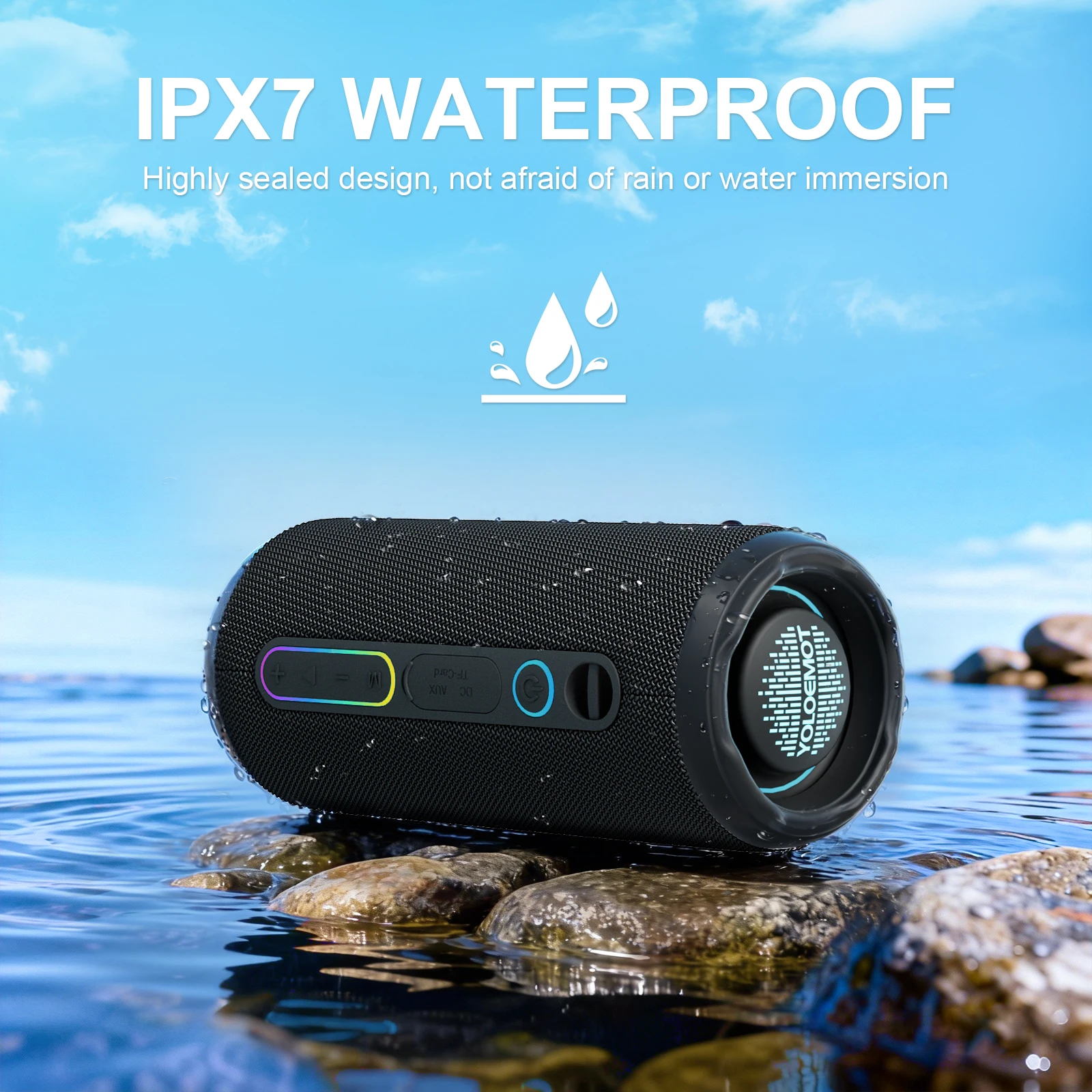 YOLOEMOT T13 – портативная бес – обзор и цена Portable Bluetooth Speaker Waterproof Ipx7